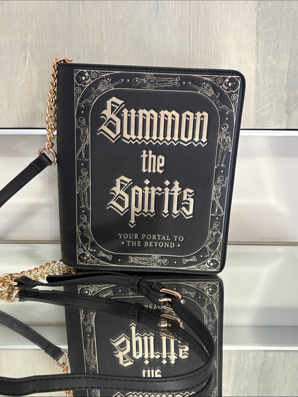Black 'Summon the Spirits' Shoulder Bag